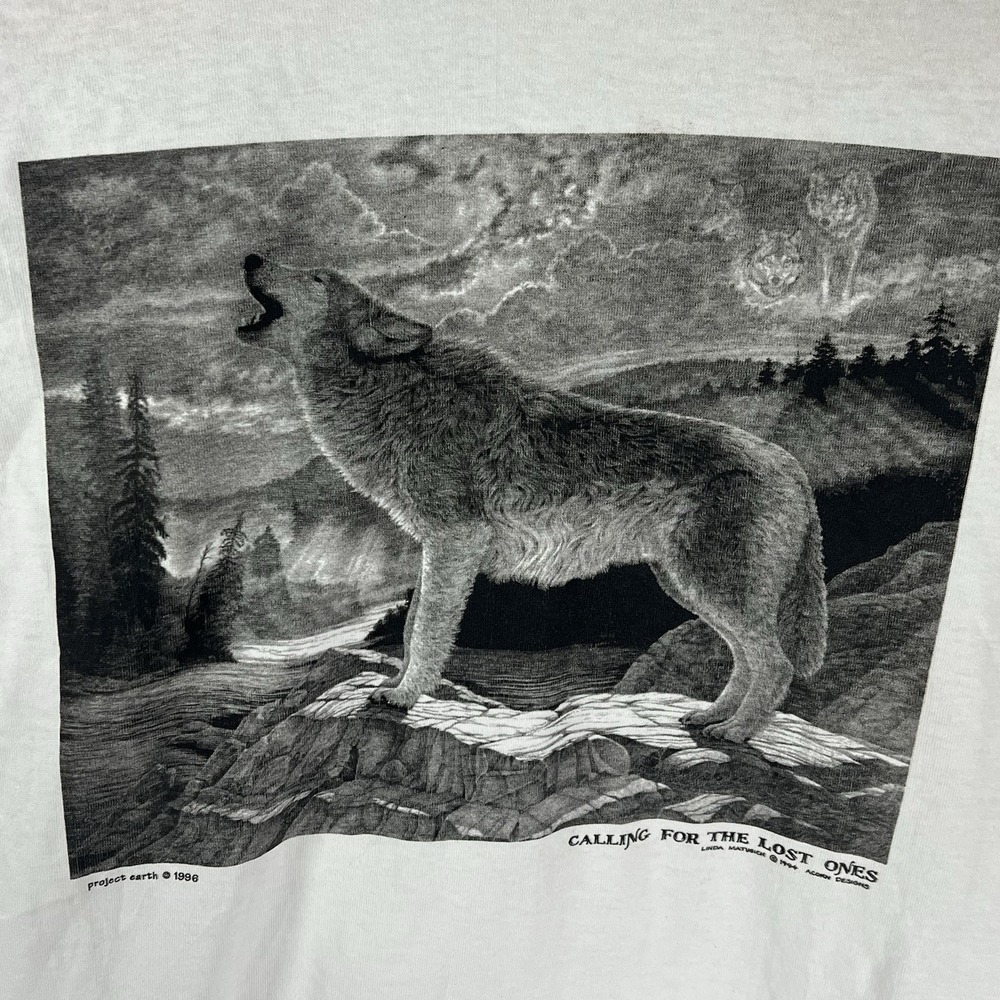 Delta Made in USA 1996 Calling for the Lost Ones (Wolf) Single Stitch T-Shirt